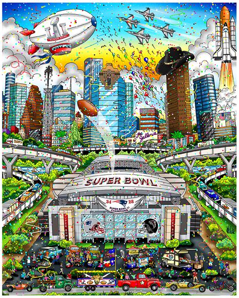 Football Art Paintings Super Bowl Art Charles Fazzino Fazzino