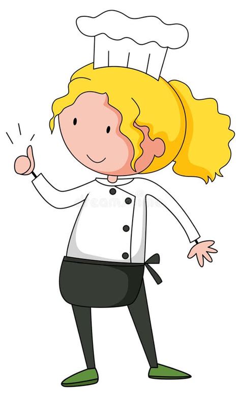 Little Chef Cartoon Character Isolated Stock Vector Illustration Of