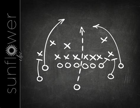 Football Playbook Png Download Chalkboard White Football Play Art