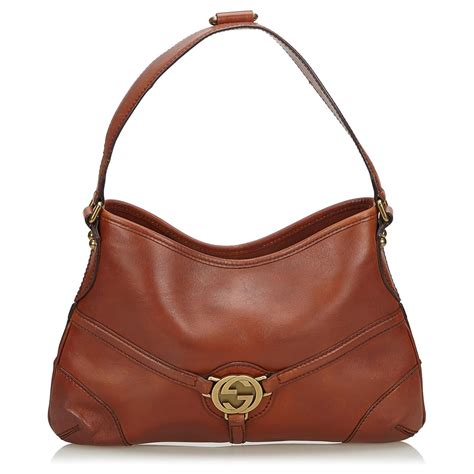 Gucci Brown Leather Reins Hobo Bag Light Brown Ref133681 Joli Closet