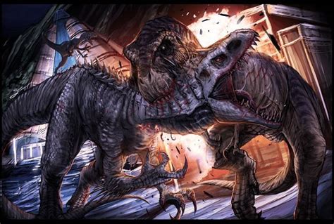 T Rex And Raptor Vs Indominus Rex Jurassic World Dinosaurs Jurassic