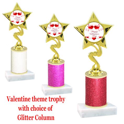 Valentine Themed Glitter Trophy