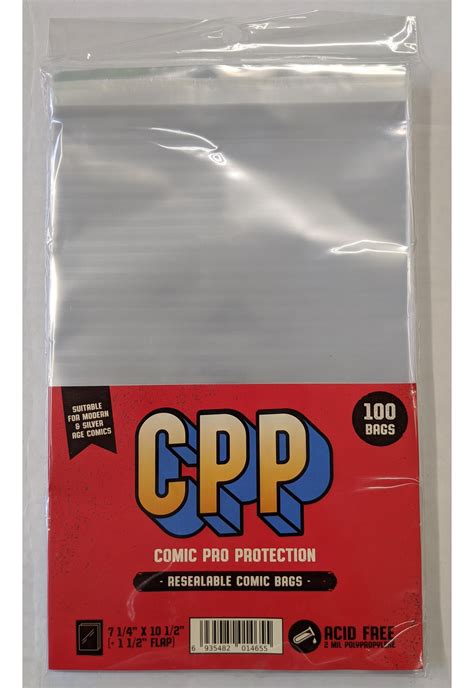 100 Cpp Resealable Comic Bags