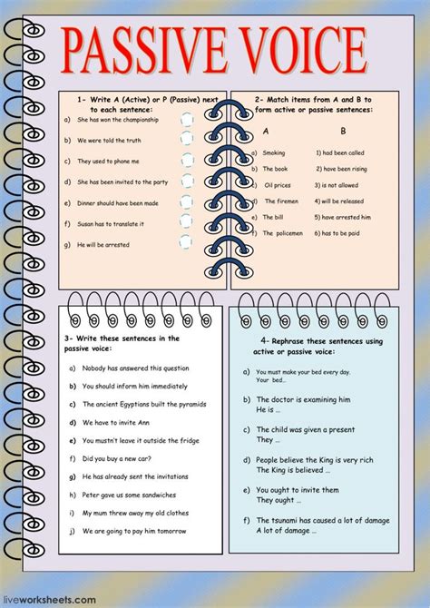 Passive Voice Interactive And Downloadable Worksheet You Can Do The Exercises Online Or