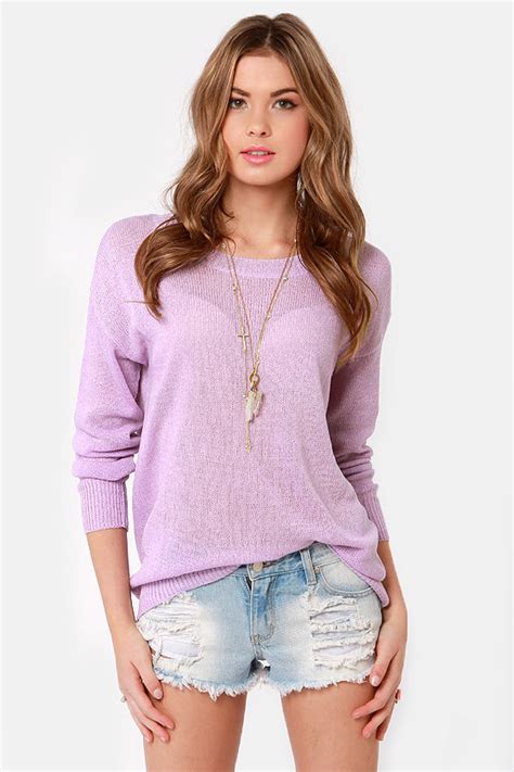 Darling Lavender Sweater Oversized Sweater Knit Sweater 4200