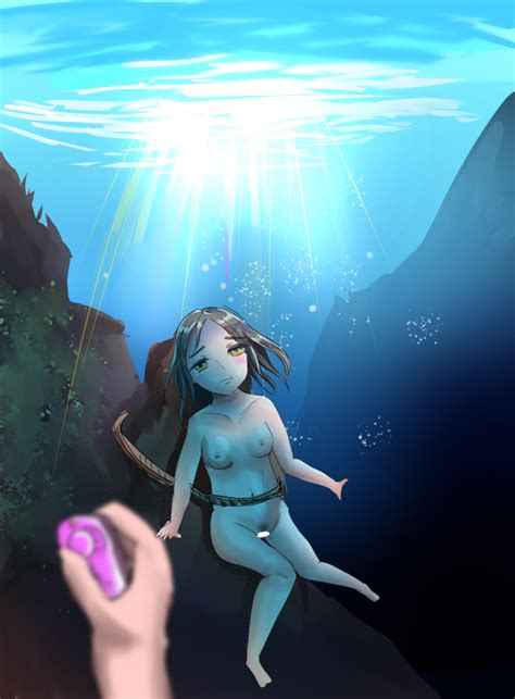 original 1girl asphyxiation bar censor barefoot bdsm censored drowning nude underwater