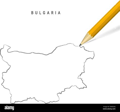 Bulgaria Freehand Pencil Sketch Outline Map Isolated On White