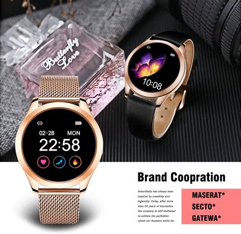 Smartdaily Rose Gold Smart Watch For Women Color Touch Screen Ladies