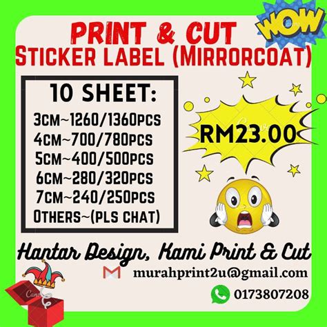 Sticker Label Murah Pelbagai Saiz Shopee Malaysia
