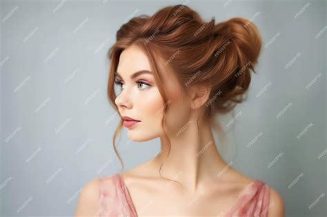 Premium Ai Image A Beautiful Bride With A Bun Hairstyles For Long