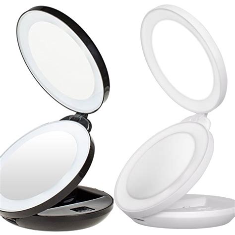 Travel 1x10x Magnification Double Side Led Lighted Makeup Mirror