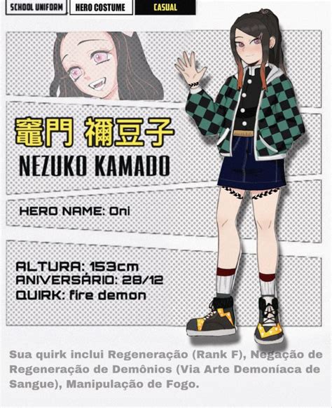 Bnha Nezuko Ficha De Personagem Personagens De Anime Personagens De Anime Feminino