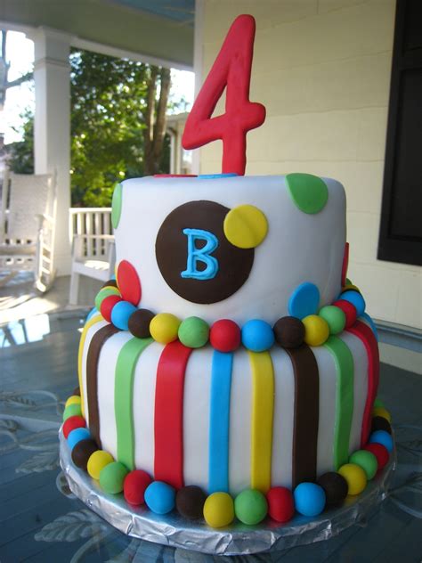 Polka Dot Stripe Birthday Cake Cakecentral Com