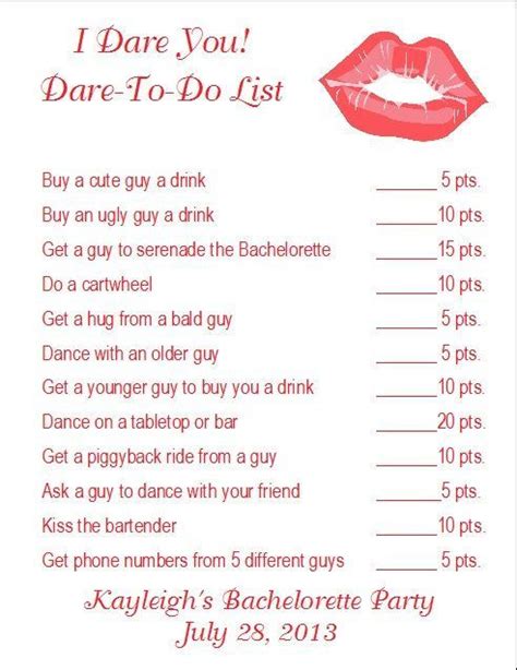 Whatsapp dare games are highly popular among teenagers and young adults. I DARE YOU Bachelorette Party | http://partyideasrosanna ...