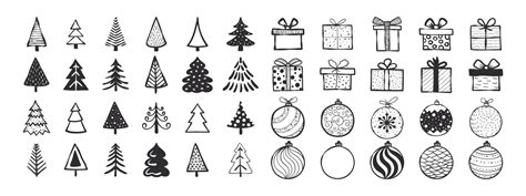 Christmas Design Elements Set Simple Christmas Icons Xmas Signs