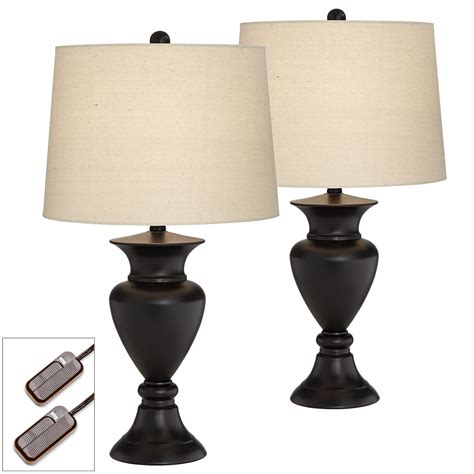 Regency Hill Traditional Table Lamps Set Of With Table Top Dimmers