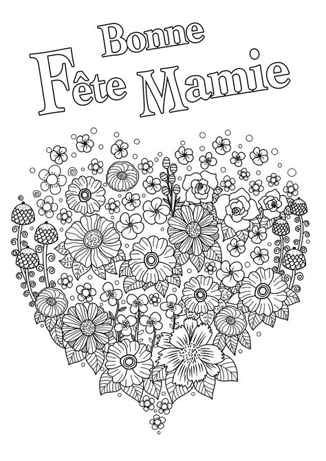 Bonne Fête Mamie Coloriages Fêtes des Grands parents difficiles pour