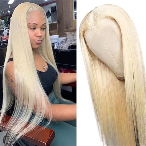 613 Wigs Human Hair Light Blonde Straight Lace Front Wigs Straight Lace Front Wigs Colored