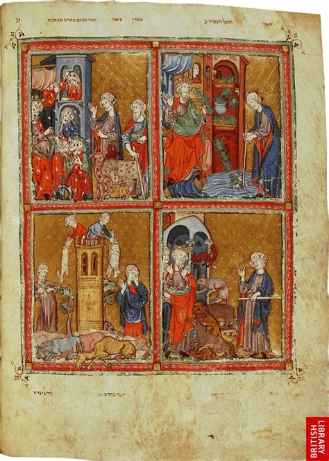 Golden Haggadah The Plagues Of Egypt Late Medieval Spain C 1320 C