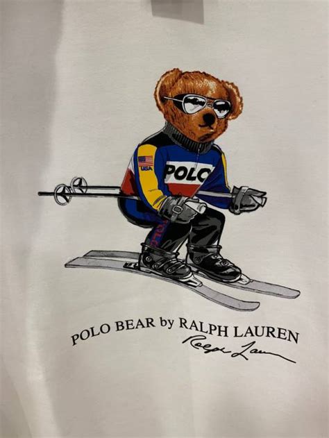 Polo Ralph Lauren Deadstock Polo Bear Ski Bear Striped Cuff Sweater Grailed