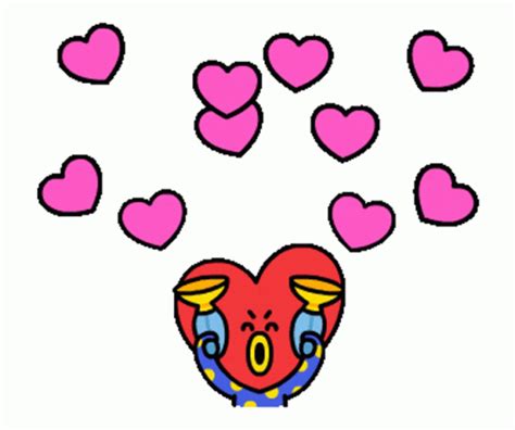 Bt21 Tata Sticker Bt21 Tata Hearts Discover Share GIFs Heart Gif