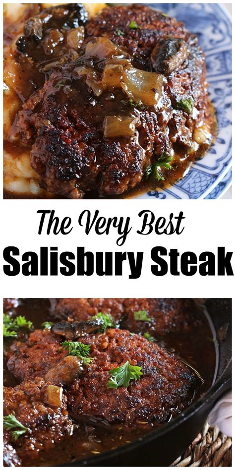 Salisbury steak is a dish, originating in the united states, made from a blend of ground beef and other ingredients and usually served with gravy or brown sauce. Seriously the BEST Salisbury Steak Recipe of all time, a ...