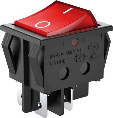Daiertek 5pcs Red Led Light Rocker Switch Boat Toggle Switch On Off