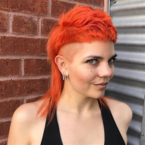 All sizes | Modern Undercut Mullet with Neon Orange Color ...