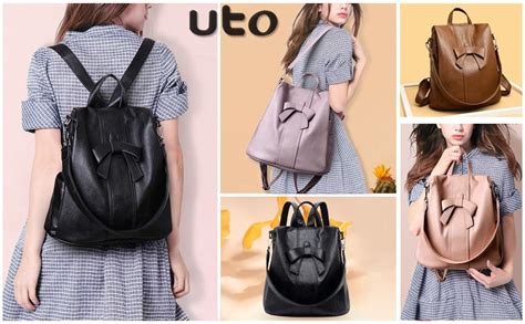 Uto Anti Theft Backpack For Women Bowknot 3 Ways Convertible Ladies Rucksack Shoulder Bag