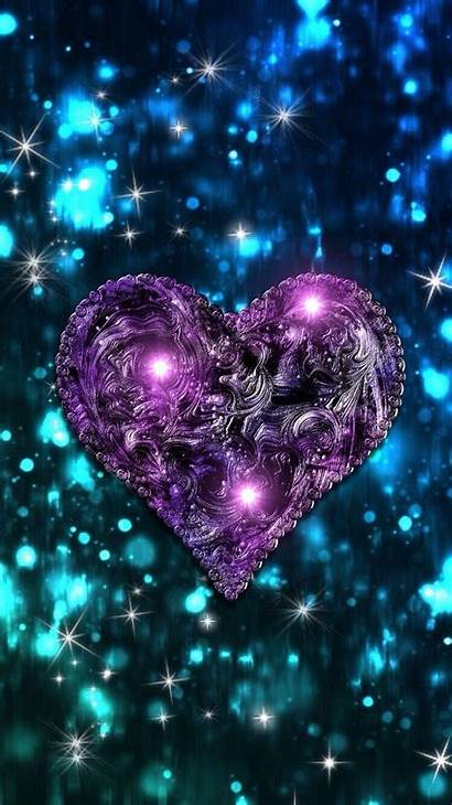 Glitter Wallpapers Backgrounds Hearts Heart Purple Iphone