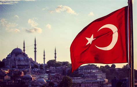 Photo Wallpaper Flag Istanbul Turkey Istanbul Turkey Turkey