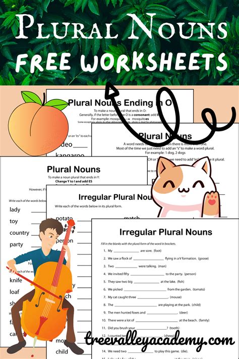 Printable Plural Nouns Worksheets For Kids Tree Valley Academy