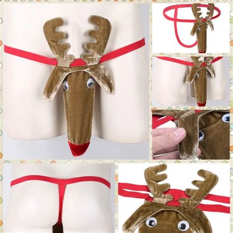 Sexy Men Thong Christmas Reindeer Bulge Pouch Brief T Back Underwear G String £535 Picclick Uk