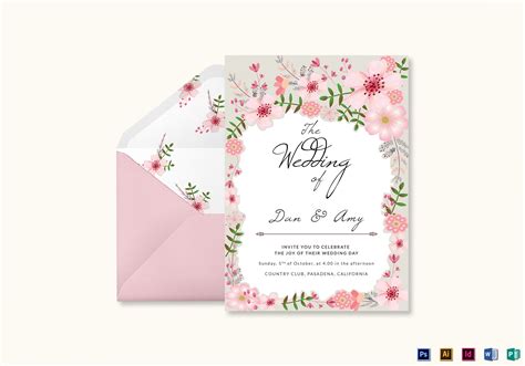Simply choose a template, add your details, customize the images, colors and fonts. Pink Floral Wedding Invitation Card Design Template in PSD ...