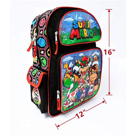 Nintendo Super Mario 16 Large School Backpack With Lunch Bag Mario Book Bag Ebay