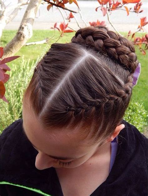 Two Braids And A Braided Bun Updo Ballet Hairstyles French Braid Hairstyles Braided Hairstyles