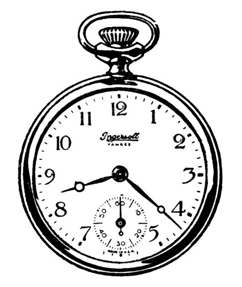 9 Pocket Watch Clipart The Graphics Fairy