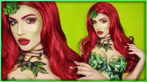 Poison Ivy Bodypaint Cosplay Makeup Djarii Ft Jordan Hanz Youtube