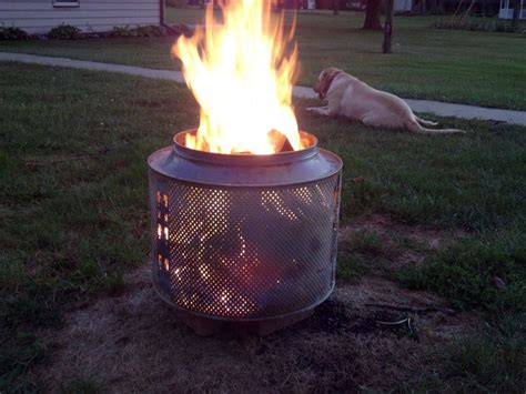Whether your fire pit is a means of cooking outdoors or simply provides diversion, many people enjoy passing an evening sitting around a crackling fire in a fire pit. Washing machine turned fire pit | Hearth.com Forums Home ...