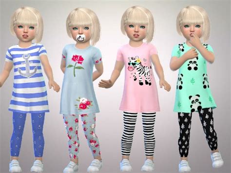 The Sims Resource Toddler Girls Full Outfits By