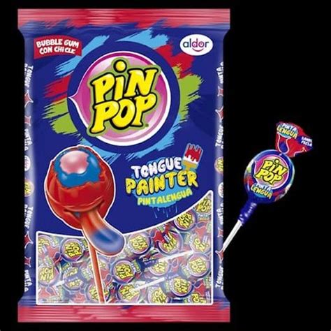 Mix Fruits Blue Pin Pop Tongue Painter Lollipop Packaging Type Packet