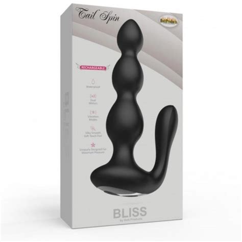 Bliss Rechargeable Tail Spin Beaded Anal Vibe Black Sex Toys And Adult Novelties Adult Dvd