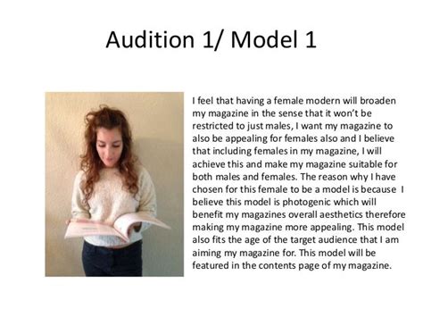 Models Audition Evaluation As Media