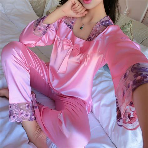 Popular Pink Satin Pajamas Buy Cheap Pink Satin Pajamas Lots From China