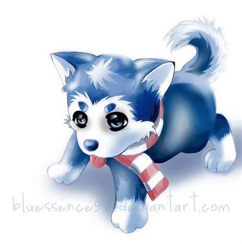 Winter Kawaii Husky Cute Animal Drawings Cute Husky Puppies Anime Puppy
