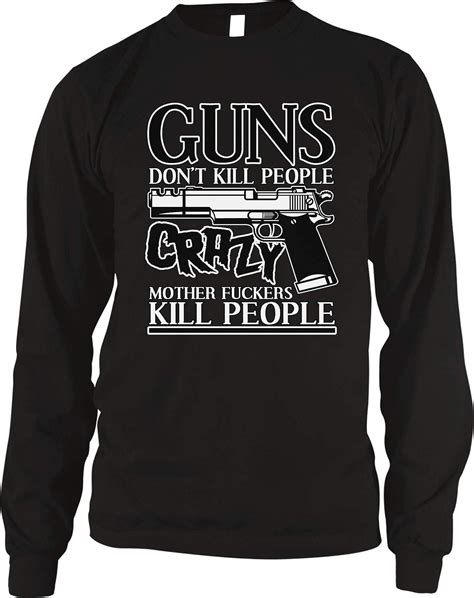 Amdesco Mens Guns Dont Kill People Crazy Mother Fuckers Thermal Shirt Clothing