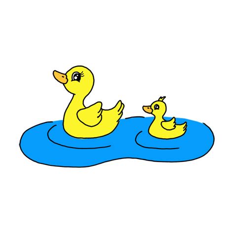 How To Draw A Duck And Ducklings Step By Step Easy Drawing Guides