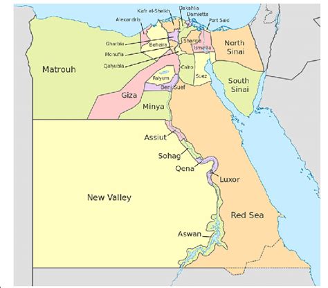 Governorates of Egypt. CC BY-SA 3.0,... | Download ...