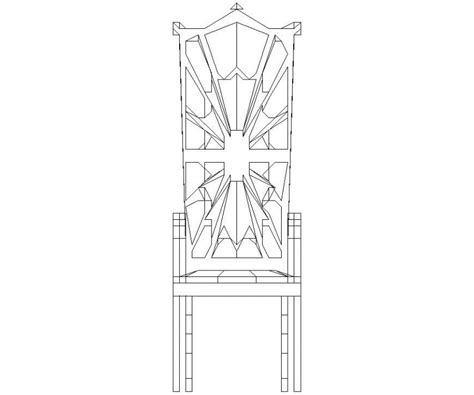 High Raised Back Chair Drawing In Dwg Autocad File Cadbull