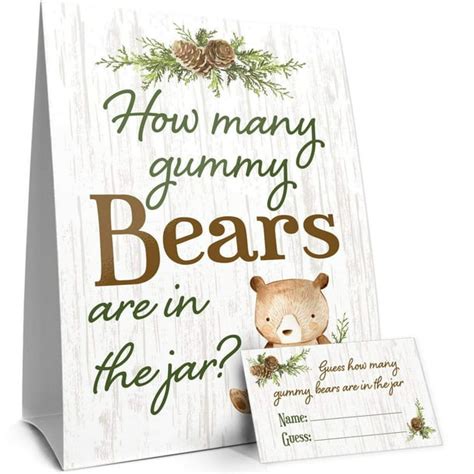 How Many Gummy Bears Are In The Jar Woodland Themed Baby Shower Party